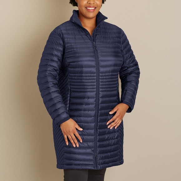 Duluth Trading Company Jackets & Blazers - Duluth Trading Company Quilted Down Long Puffer Coat Navy Blue Women's 3X